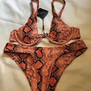 ZAFUL Snake Print High Cut Bikini Set